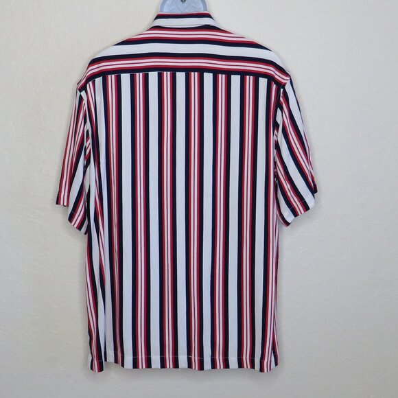 H&M* Men's Short Sleeve‎ Button Down Straight Hem Stripe Shirt~ Size Medium - Picture 2 of 11